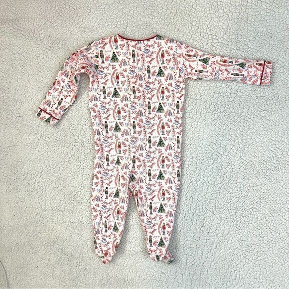 DONDOLO Nutcracker Christmas Print Embroidered
Pima Cotton Footie Pajama 24 mos - Picture 3 of 7